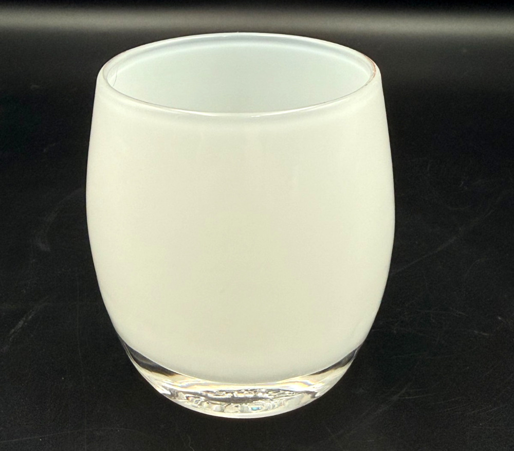 Hand Blown Glassybaby Votive Artisan Candle Holder Solid White Pre Triskelion